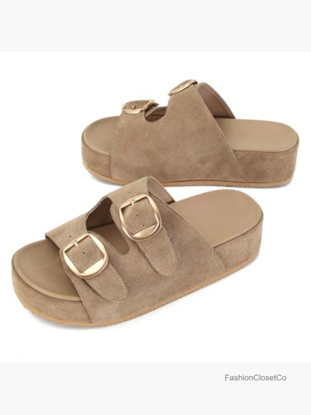 Woven Straw Crochet Platform Wedge Sandals with Adjustable Double Buckle Strap - Picture 6 of 7